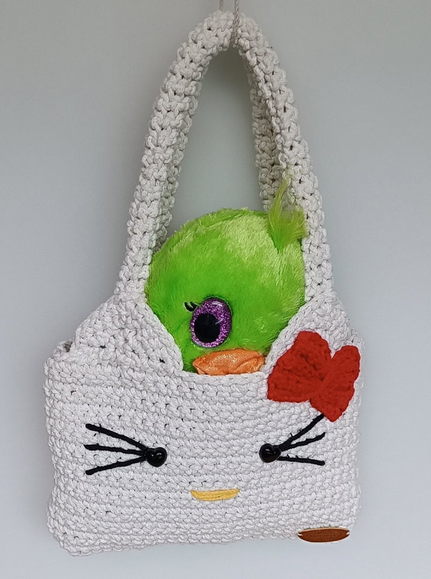 Geantă croșetată Hello Kitty