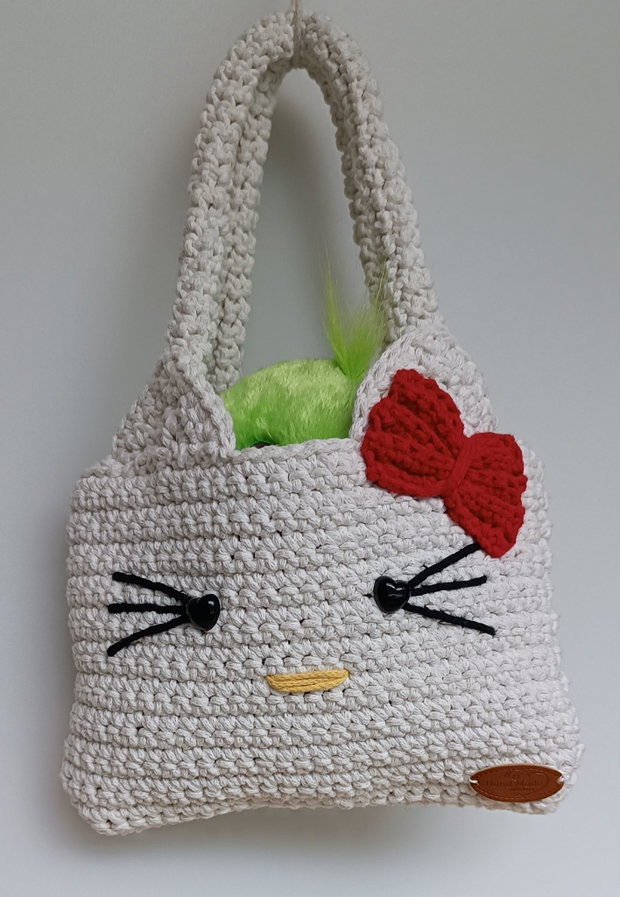 Geantă croșetată Hello Kitty