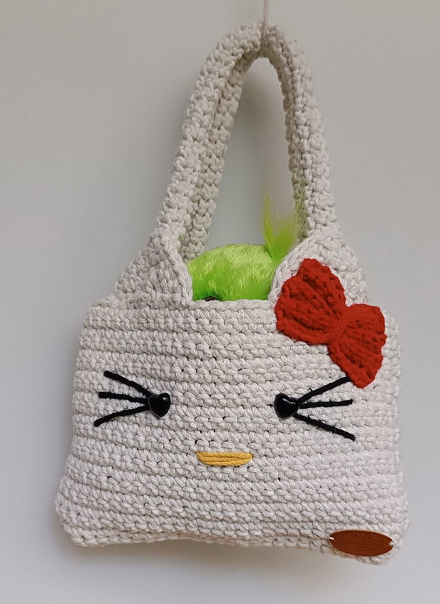 Geantă croșetată Hello Kitty