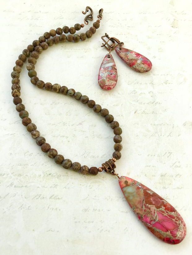 Set regalite roz & jasp heliotrop