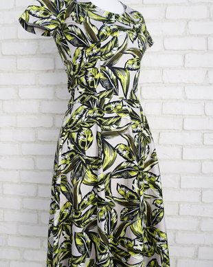 Rochie Midi Clos Frunze cu Buzunare (marime S in stoc)