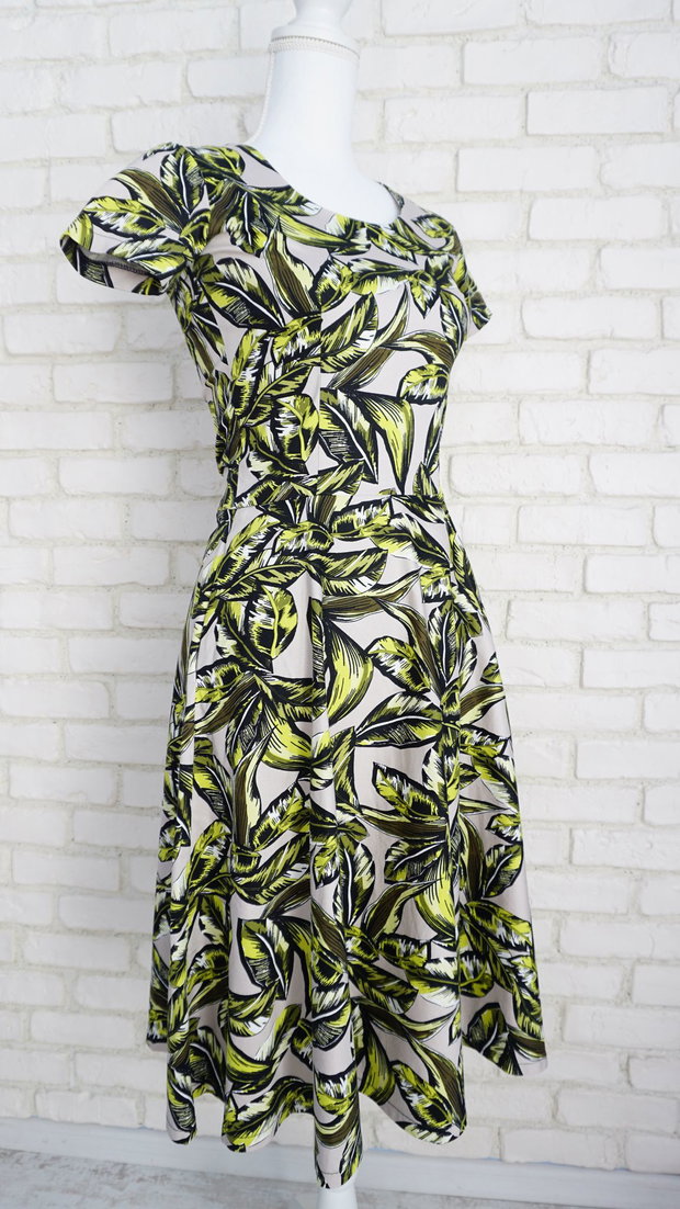 Rochie Midi Clos Frunze cu Buzunare (marime S in stoc)