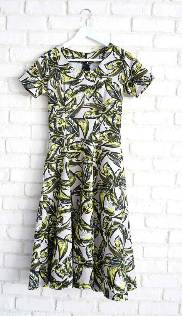 Rochie Midi Clos Frunze cu Buzunare (marime S in stoc)
