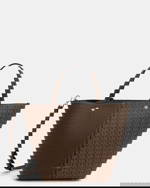 MICHAEL Michael Kors poșetă FLORA culoarea maro, 30T5GFFT2B