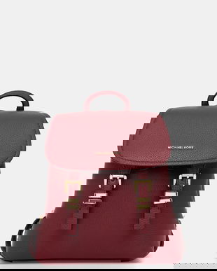 MICHAEL Michael Kors ghiozdan de piele QUINN culoarea bordo, mic, uni, 30T5GQNB0L