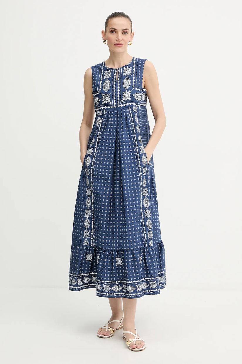 Weekend Max Mara rochie MANILA culoarea albastru marin, maxi, evazati, 2525226021600