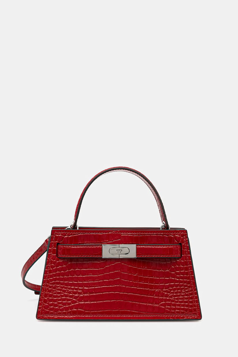 Tory Burch geantă de piele Lee Radziwill culoarea rosu, 169568-600