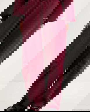 Rotate pantaloni de trening din bumbac culoarea bordo, uni, 1143882734