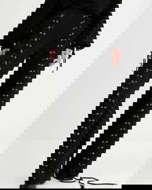 Rotate pantaloni de trening din bumbac culoarea negru, uni, 114389100