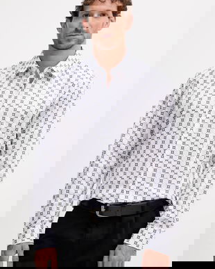 Joop! cămașă din bumbac culoarea alb, cu guler clasic, slim, 30047175