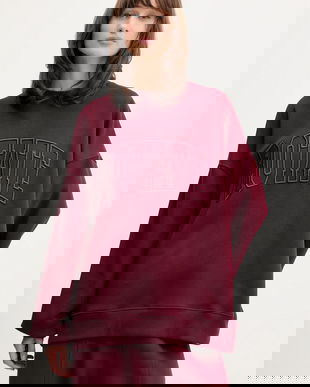 Rotate hanorac de bumbac culoarea bordo, cu imprimeu, 1143762734