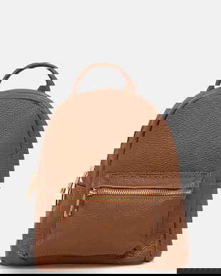 Answear.LAB ghiozdan de piele culoarea maro, mic, neted