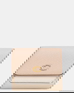 Coach portofel de piele Mila culoarea bej, CAO14