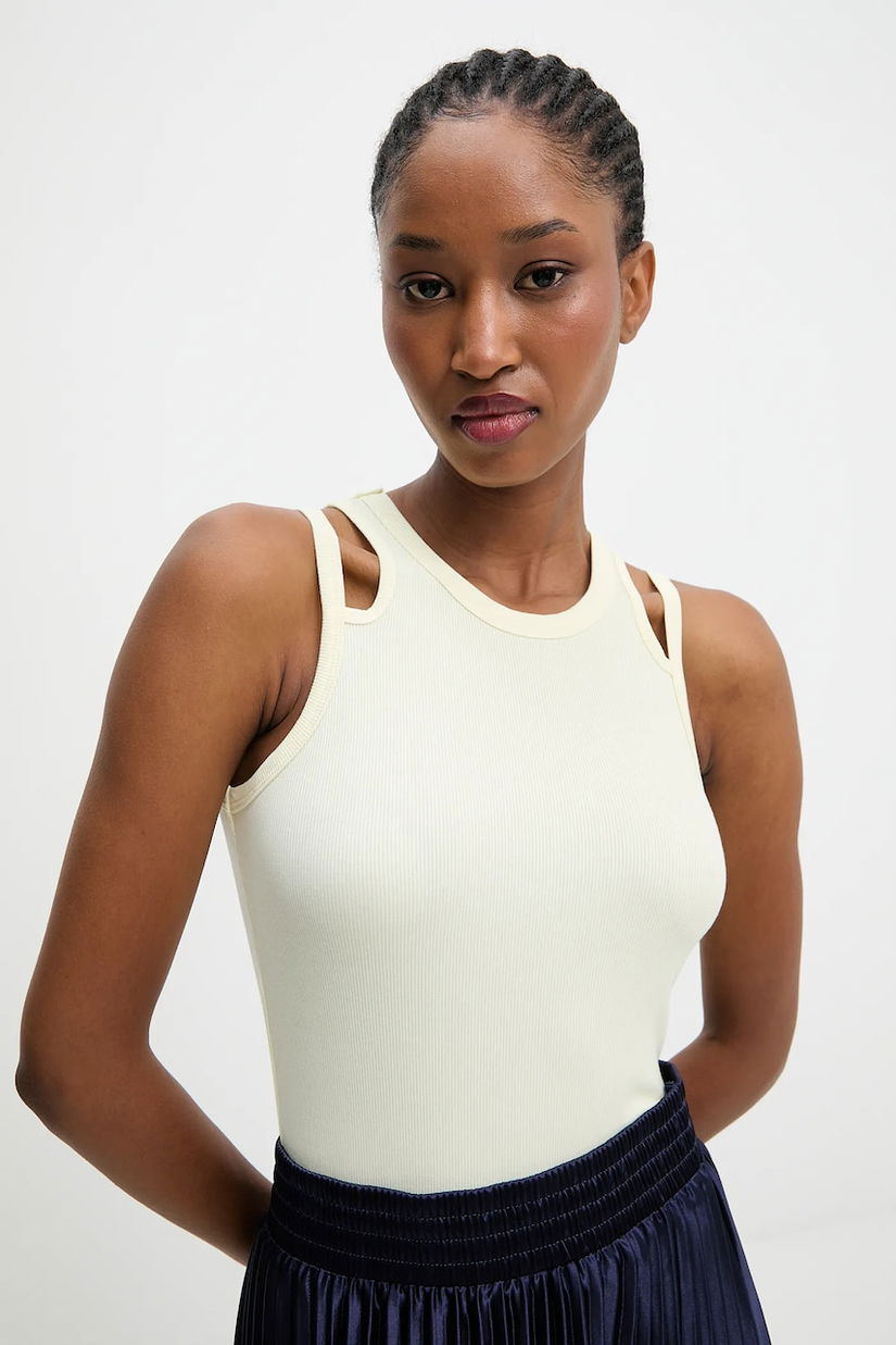 Answear.LAB bluza culoarea galben, neted