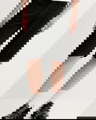 Levi's pantaloni scurți jeans culoarea negru, 39434