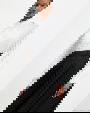 Answear Lab camasa culoarea alb, cu guler stand-up, regular