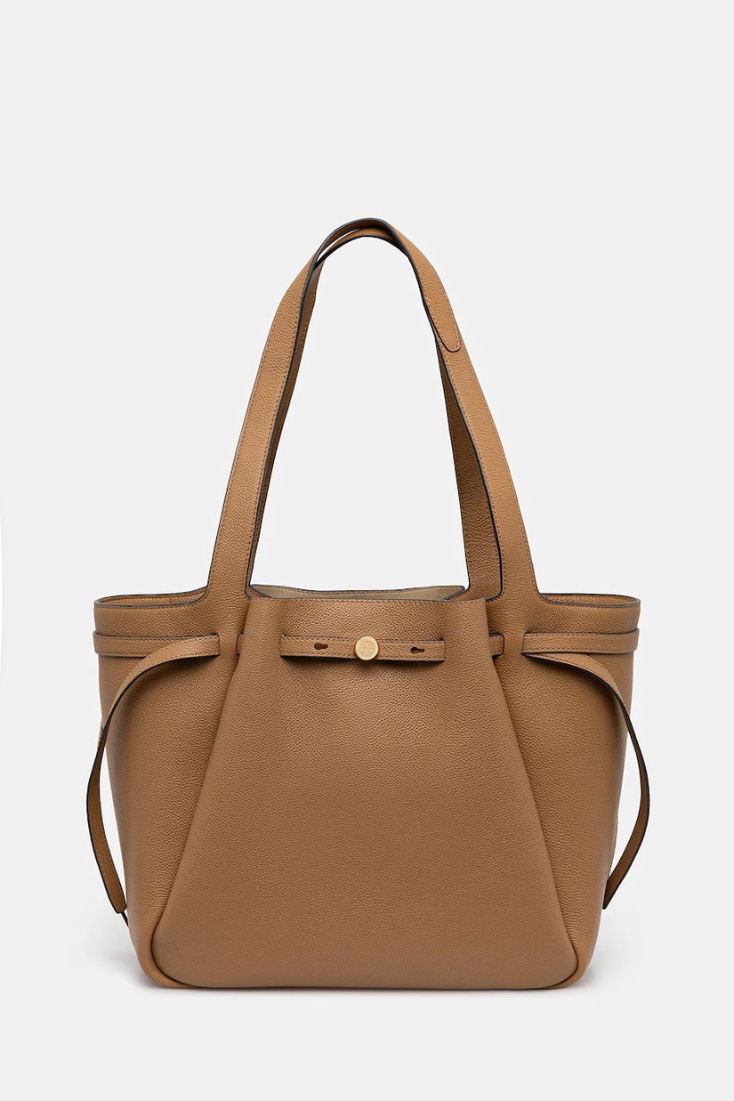Tory Burch poșetă de piele Romy Tote culoarea bej, 163388-227