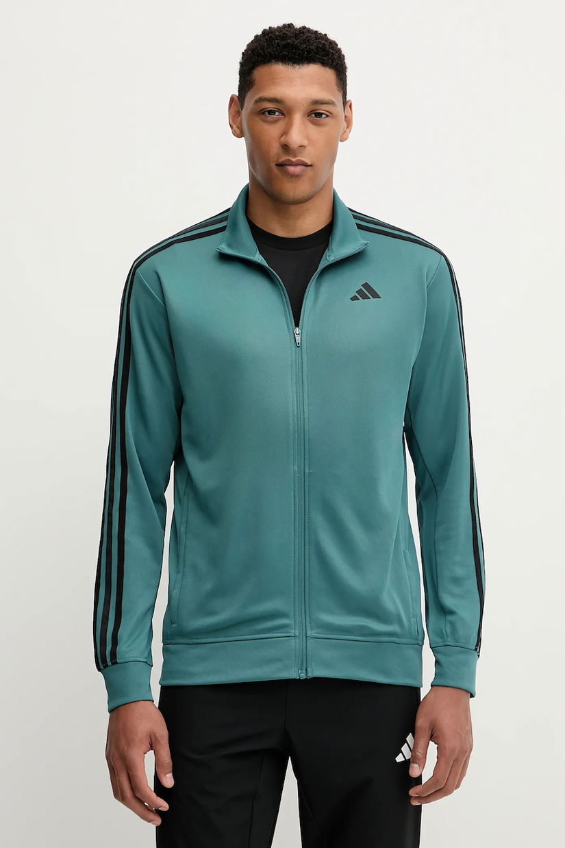 adidas Performance hanorac de antrenament Train Essentials culoarea verde, cu imprimeu, JW7498