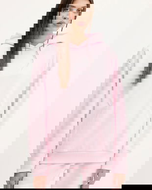 adidas hanorac de bumbac All SZN culoarea roz, cu glugă, uni, JV7343