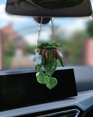 Ghiveci cu plante croșetat