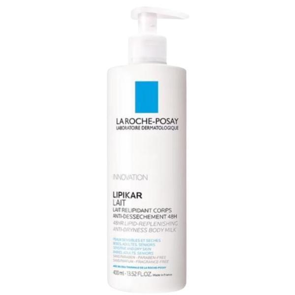 Lapte de corp relipidant, anti-uscaciune La Roche-Posay Lipikar, fara parfum, pentru bebelusi, copii, adulti, 400 ml