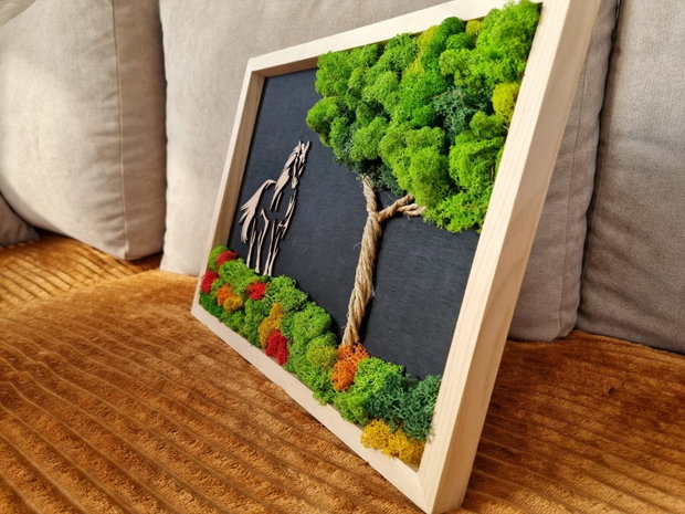 Ramă Foto Copacul cu Cal Decor cu Licheni Naturali, 42.5X32.5 cm
