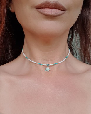 Choker delicat de vară cu charm steluță de mare  oțel inoxidabil