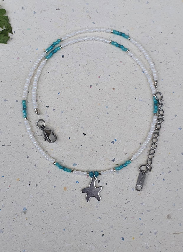 Choker delicat de vară cu charm steluță de mare oțel inoxidabil