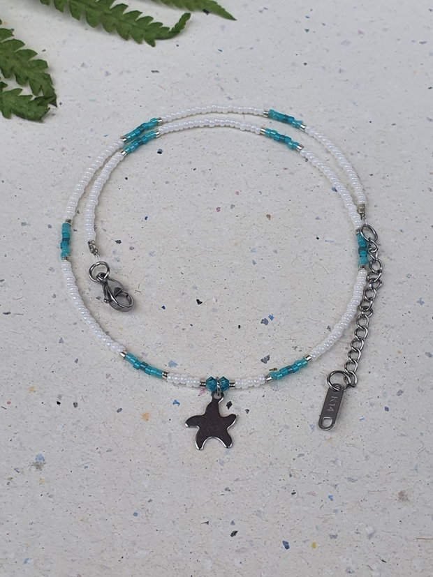 Choker delicat de vară cu charm steluță de mare oțel inoxidabil