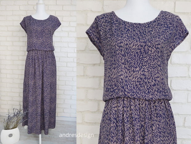 Bluza Vaporoasa Bleumarin cu Bej (masura S, unicat)