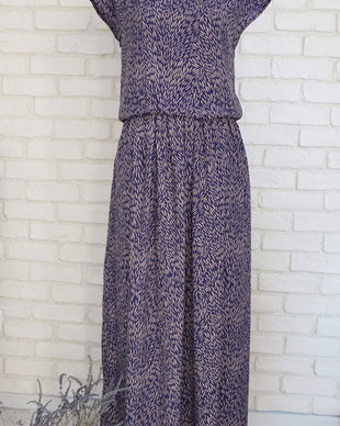 Bluza Vaporoasa Bleumarin cu Bej (masura S, unicat)