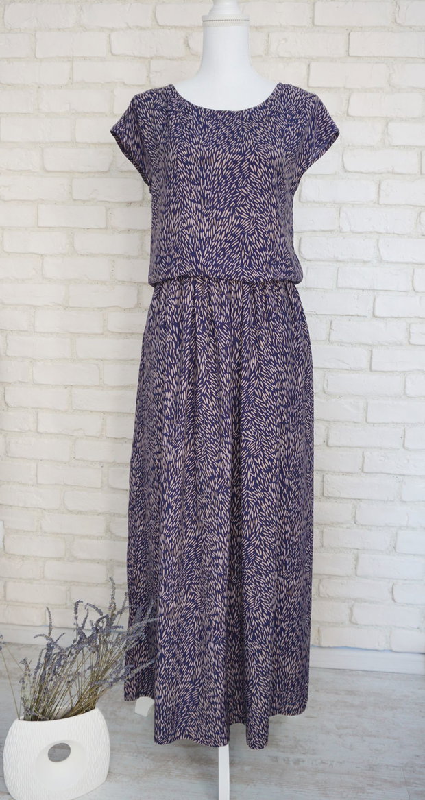 Bluza Vaporoasa Bleumarin cu Bej (masura S, unicat)
