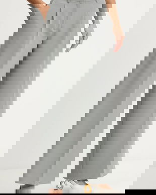 BOSS Orange pantaloni culoarea gri, drept, high waist, 50545580