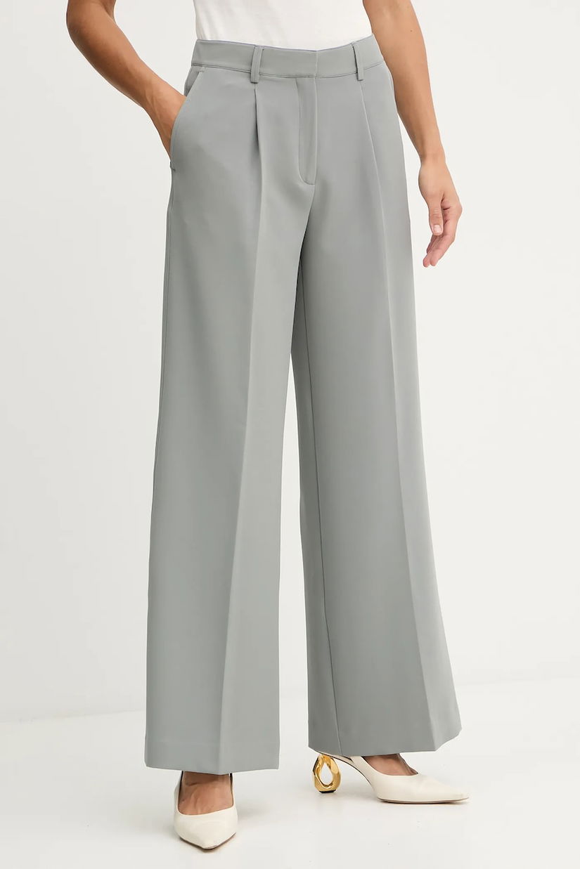 BOSS Orange pantaloni culoarea gri, drept, high waist, 50545580