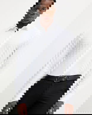 BOSS cămașă culoarea alb, cu guler italian, slim, 50545163