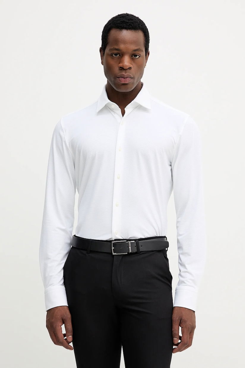 BOSS cămașă culoarea alb, cu guler italian, slim, 50545163