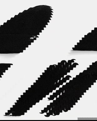 adidas căciulă și mănuși Glove Beanie culoarea negru, JN9443