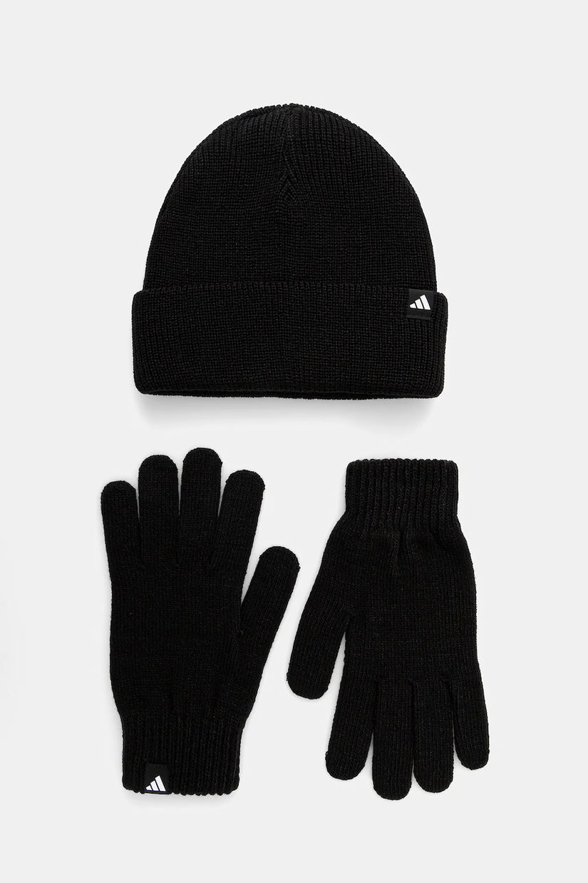 adidas căciulă și mănuși Glove Beanie culoarea negru, JN9443