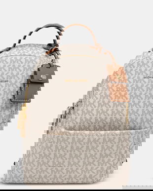 MICHAEL Michael Kors rucsac SABLE culoarea bej, mic, cu imprimeu, 30T5G3XB1B