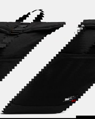 Tommy Jeans rucsac culoarea negru, mare, uni, AM0AM13401