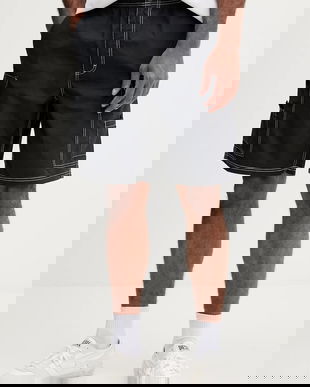 Converse pantaloni scurți din bumbac culoarea albastru marin, 10028350-A02