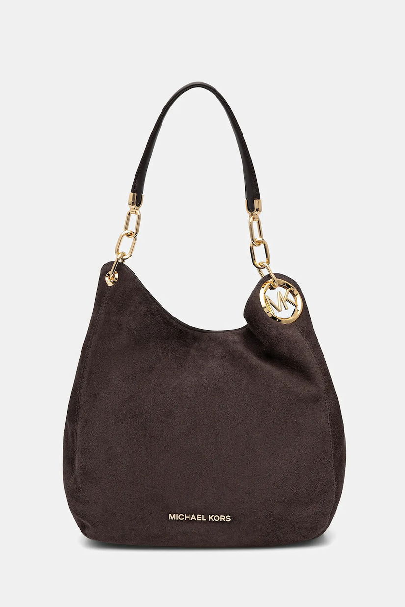 MICHAEL Michael Kors geantă de mână din piele întoarsă LILLIE culoarea maro, 30F3G0LE3S