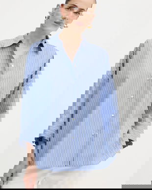 Weekend Max Mara cămașă din bumbac ZAVORRA cu guler clasic, relaxed, 2525116121600