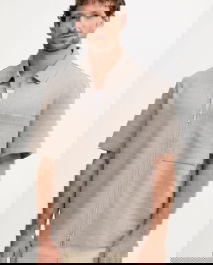 Michael Kors cămașă culoarea bej, cu guler clasic, regular, CS552H85MF