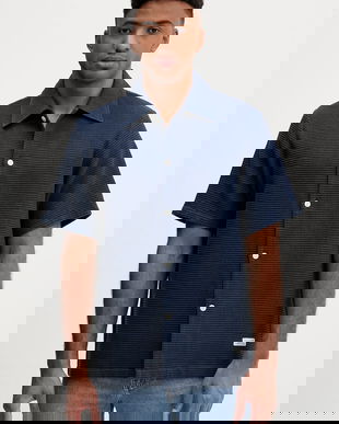 Marc O'Polo cămașă din bumbac culoarea albastru marin, cu guler clasic, regular, 5000006546