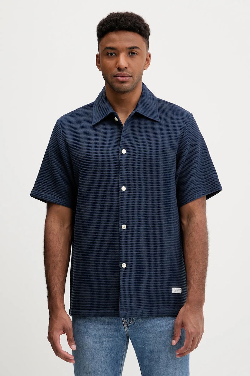 Marc O'Polo cămașă din bumbac culoarea albastru marin, cu guler clasic, regular, 5000006546