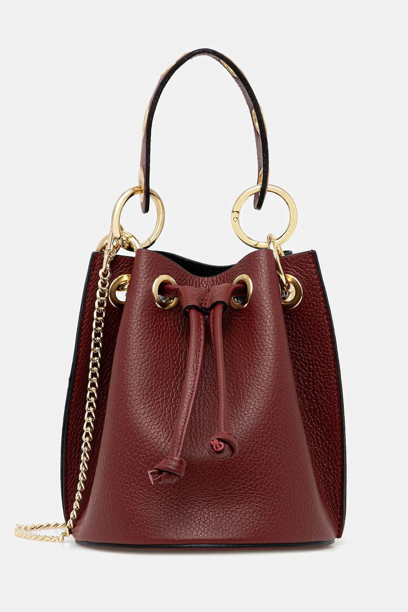 Answear.LAB poseta de piele culoarea bordo