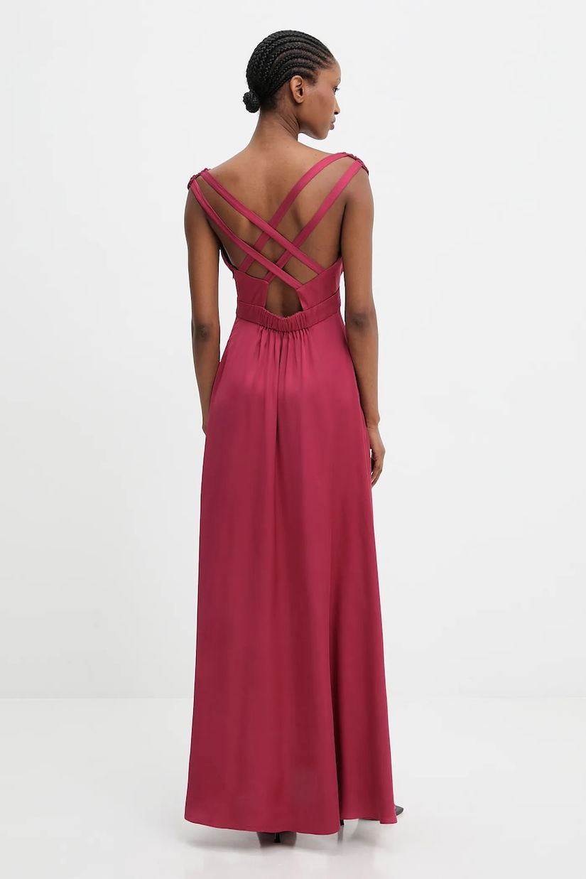 Answear.LAB rochie culoarea rosu, maxi, evazati