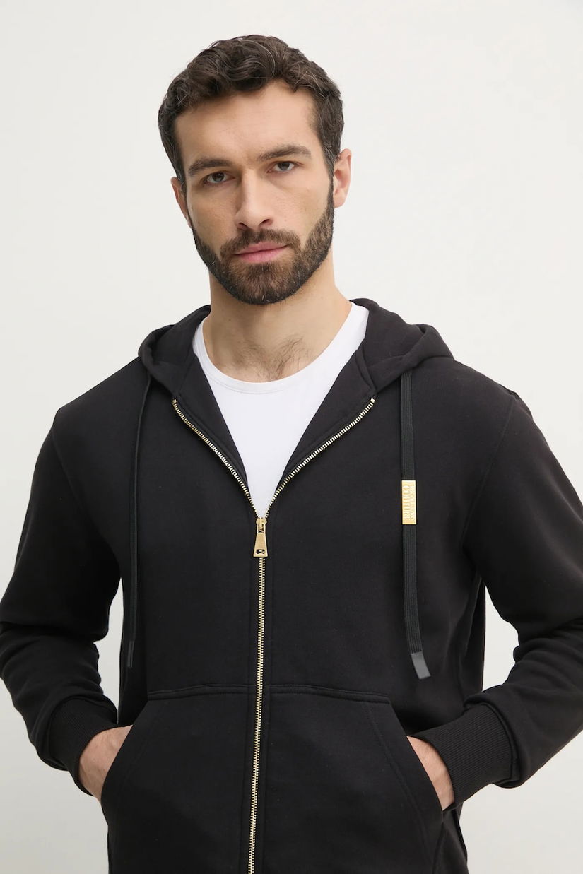 Versace Jeans Couture hanorac de bumbac bărbați, culoarea negru, cu glugă, uni, 78GAIT07 CF01T