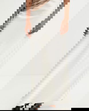 Answear.LAB fusta culoarea bej, maxi, drept